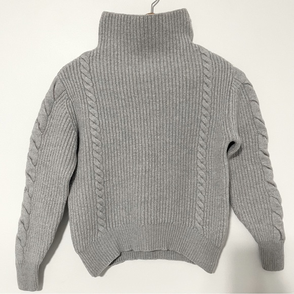 Aritzia Sweaters - Aritzia x Wilfred • wool ribbed cable knit turtleneck grey sz XS